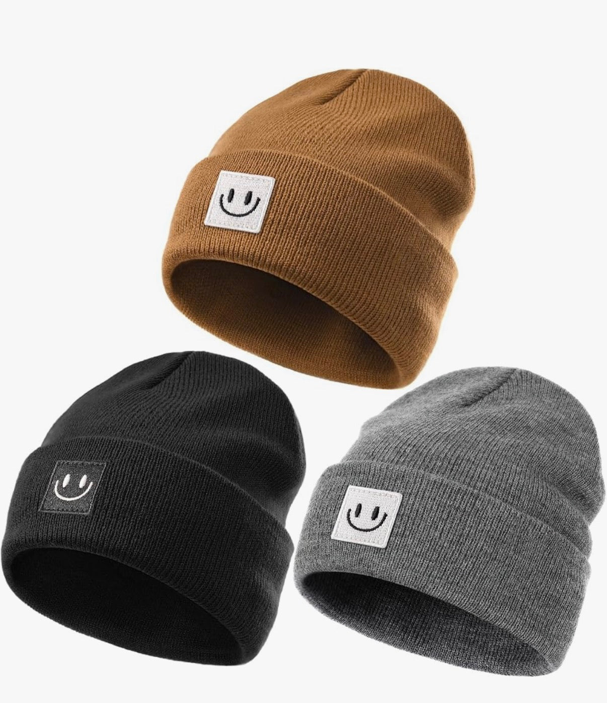 FURTALK 3 Pack Toddler Kids Beanie Baby Winter Hat Knit Boys Girls Kids Embroidered Warm Cap