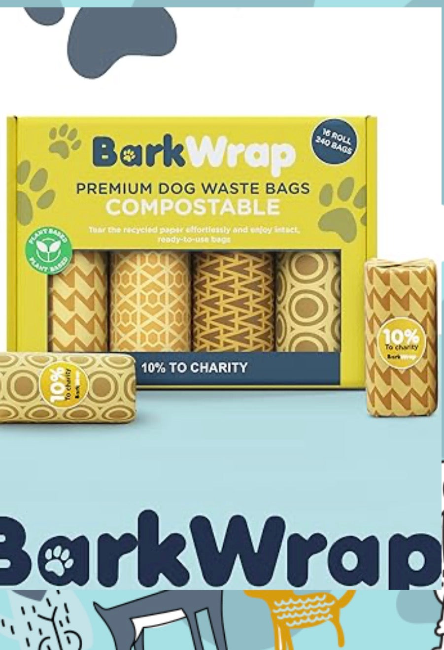 240 Compostable Dog Poop Bags Rolls vanilla scented
