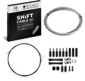 Bike Gear Cable Set, Road Bike Derailleur Cable for Mountain Bike/Bicycle, Bike Shifter Cable Housing Coated Braided & Teflon Inner line（Black/Gold/Silver/Titanium Silver）