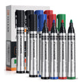 SELEAD Industrial Permanent Markers Black Red Blue Green - 12 Pack Large Fine Tip Waterproof Quick Drying Pens Set for Home Office Warehouse School Supplies