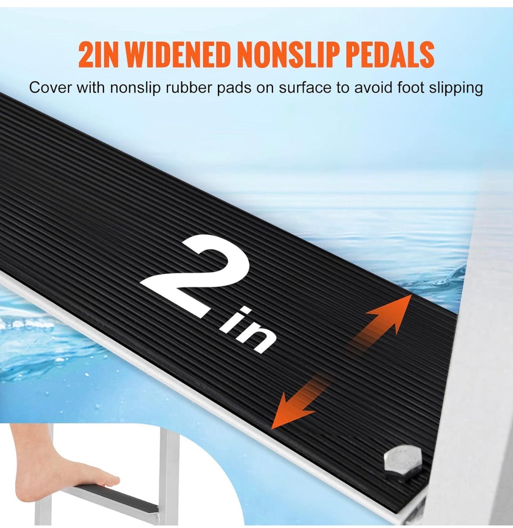 VEVOR Dock Ladder Flip-Up 3 Steps, 350 Ibs Load Capacity,