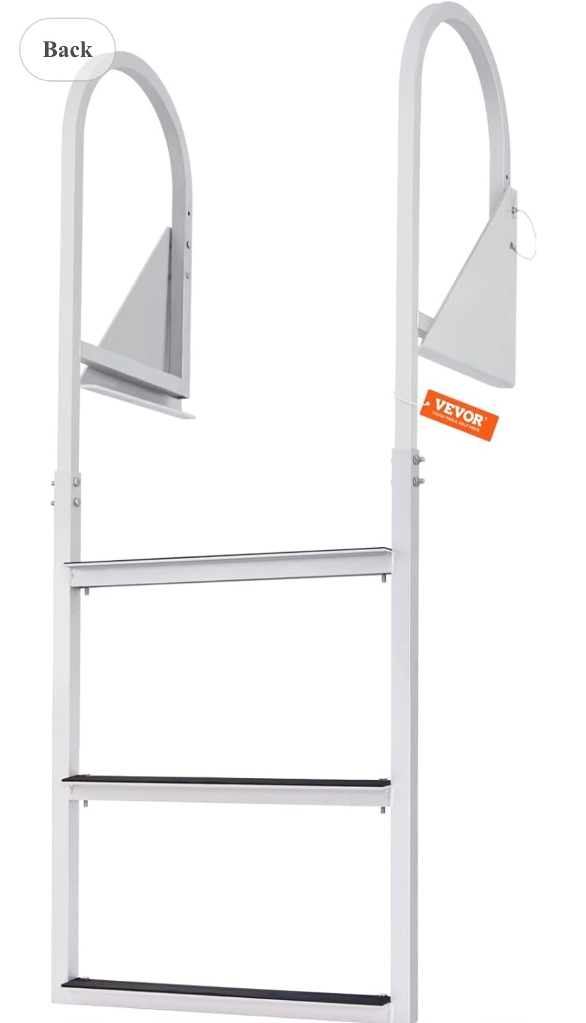 VEVOR Dock Ladder Flip-Up 3 Steps, 350 Ibs Load Capacity,